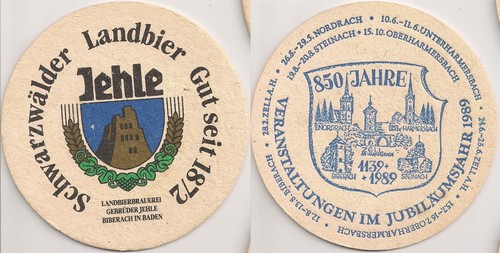 Jehle bier alter bierdeckel - jehle,