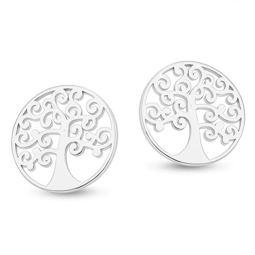 Tree life earrings silver - of,
