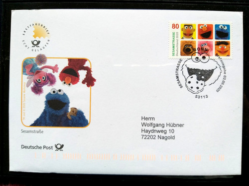 Brd 2020 fdc sesamstraße - brd, "sesamstraße"