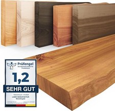 LAMO Manufaktur® Wandregal Regalbrett Esche massiv Baumkante Holzregal Wandboard
