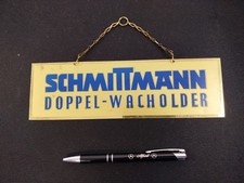 Werbeschild Messing- Vintage - SCHMITTMANN Doppel-Wacholder - Sammlungsauflösung