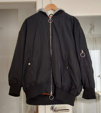 Zara Jacke Bomberjacke, schwarz mit Kapuze, Gr. S
