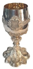 SILBER 800 POKAL EIDGENÖSSISCHES SCHÜTZENFEST ZUG 1869 SCHWEIZ; INNEN VERGOLDET