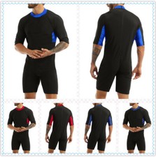 DE Herren Neoprenanzug Badeanzug mit Zipper Tauchanzug Surfanzug Shorty Wetsuits