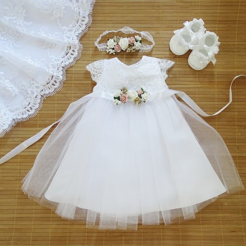 Taufkleid stirnband schuhe - taufkleid, +stirnband+schuhe