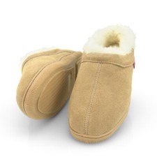 Damen und Herren Lammfell Hausschuhe "Simone" hinten geschlossen