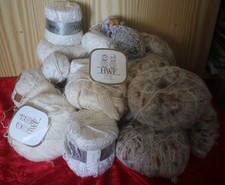 Strick-und Häkelgarn Wolle und Mix weißund weißbunt