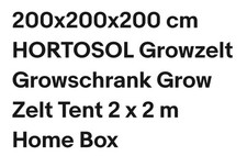 200x200x200 cm HORTOSOL Growzelt Growschrank Grow Zelt Tent 2 x 2 m Home Box