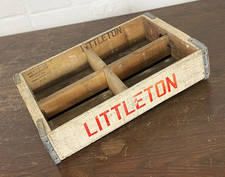 ORIG VINTAGE USA GETRÄNKEKISTE [LITTLETON DR PEPPER 7UP PEPSI 1975] KISTE ANTIK