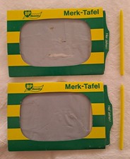 BP-Heizöl Tankstelle - Werbung "Merk-Tafel" mit Stift - ca. 60er Jahre - 2 Stück