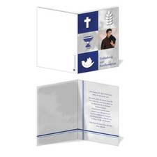 Einladung Einladungskarte Konfirmation Blaue Symbole