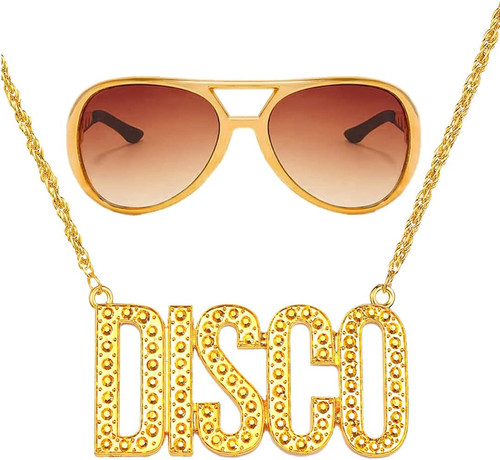 Brille disco kette gold - brille,