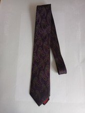 Neuwertige Krawatte Herren OLYMP aus Seide dunkel lila gemustert