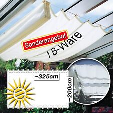 1B Sonnensegel weiss ca 325x200cm f Seilspannmarkise, 26 Laufhaken Sonderangebot