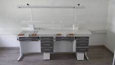 ILK-Dental Doppel Arbeitsplatz dunkel grau Labortisch, Dentalmöbel, Zahntechnik