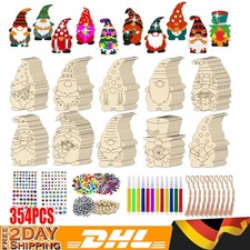 DIY Weihnachtsbaumschmuck Holz - 354 Stück Bastelset Weihnachten Kinder Bemalen