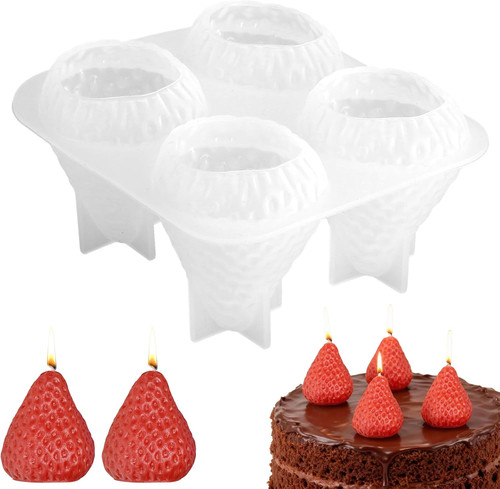 Erdbeere kerzenform - 3d,