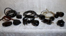 Konvolut alte Bakelitschalter, Stecker und Kabel