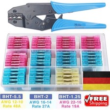 200x Schrumpfverbinder Quetschverbinder Stoßverbinder Crimpzange Kabelverbinder