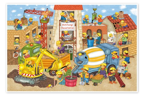 Poster achtung baustelle - poster,