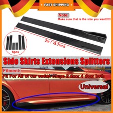 78.7"Auto Seitenschweller Ansätz Sideskirts Erweiterung Universal Glanz Schwarz