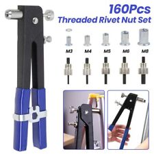 160x Nietmutternzange Set Blindniet Gewinde Mutter Niet Einsatz Nietzange M3-M8