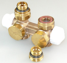 HEIMEIER MULTILUX 4 ANSCHLUSSARMATUR 3/4" x 1/2" AG DG / ECK HAHNBLOCK V-EXACT