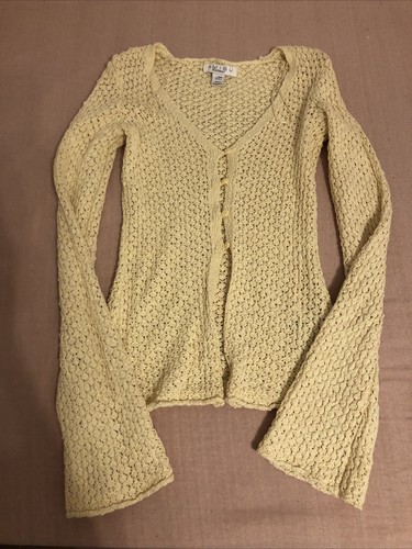 Hellgelber häkel cardigan von - hellgelber, häkel-cardigan