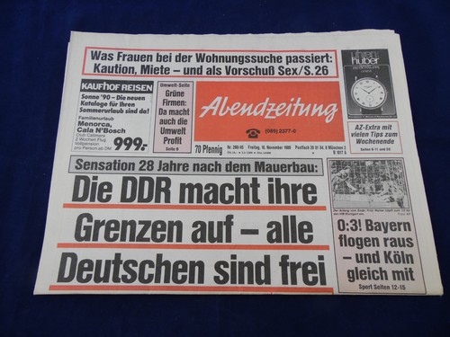 Original zeitung 1989 - original, 10.11.1989