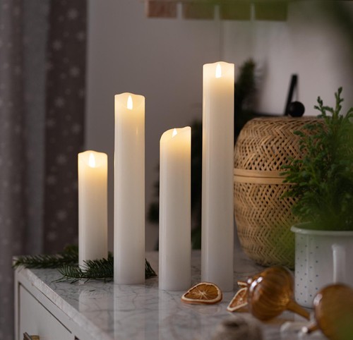 Led stabkerze kerze 4er set - led,