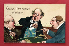 Prägedruck AK SKAT Karten 1910 Unsinn, Herz musste er bringen! Typen ( 78030