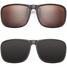 Sonnenbrillen Clip für Brille 2 Stücke, Superleicht Sonnenbrille zum aufsteck...