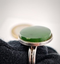 Alter Jade Ring 800 Silber -