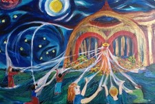 Guru,Guru.AcrylBILD. Thema:Gurus und ihr Einfluss auf Menschen.handgemalt.Unikat