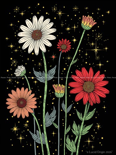 Blumen pop art poster - a4,