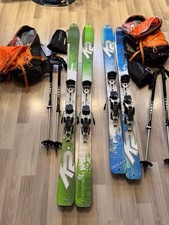 2 x Skitourenset Wie nEU Damen und Herren ( Ski,Bindung,Stöcke,Pipser..
