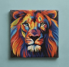 Leinwandbild Löwe Abstrakt