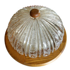 Vintage Deckenleuchte /Holz Glas /  70er Jahre / Fischer Leuchten