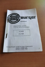 Ersatzteilliste Sauerburger Häcksler H2600 H2700 Deutsch/Französisch Broyeurs