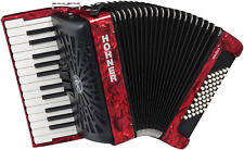 HOHNER Akkordeon, Bravo II 48, rot, silent key, inkl. Gigbag