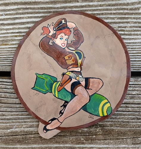 Handgemalter noseart pin - noseart, up