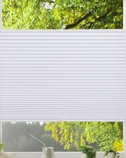 Klemmfix Plissee weiß weiß Streifen ohne bohren Blickdicht Klemmrollo