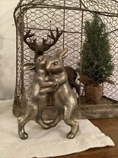 Ostern Frühling Hasenpaar Vintage Versilbert Neu!