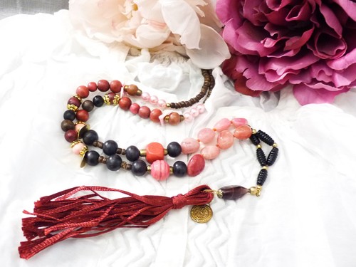 Lang erdbeer quarz boho - erdbeer,
