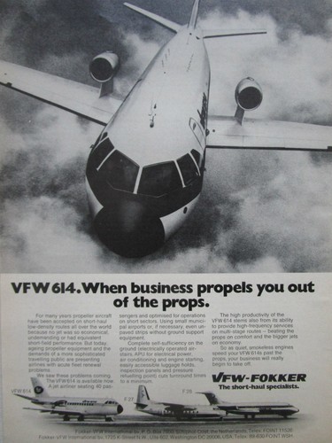 1975 pub vfw fokker aircraft - vfw,