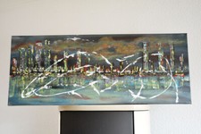 Abstrakte MALEREI Kunst ACRYL Original BILD Gemälde MODERN Unikat 100 x40 cm