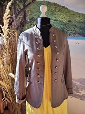 Blazer im Military Style Sweatjacke Gr.40 beige-grau