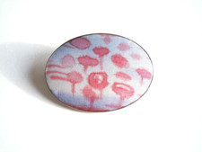 Vintage Brosche Seidenmalerei