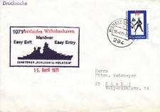 Schiffspost Bundesmarine Zerstörer Schleswig Holstein Easy Exit Easy Entry 1971
