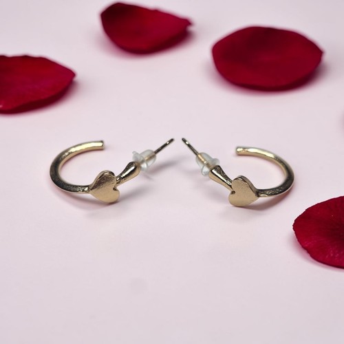 Handmade herz creolen gold - creolen,